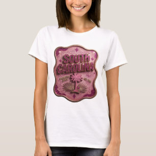 Stilvolles Pink SOUTH CAROLINA Grafik T-Shirt