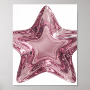 Stilvolles Pink STAR BALL Textdesign Poster