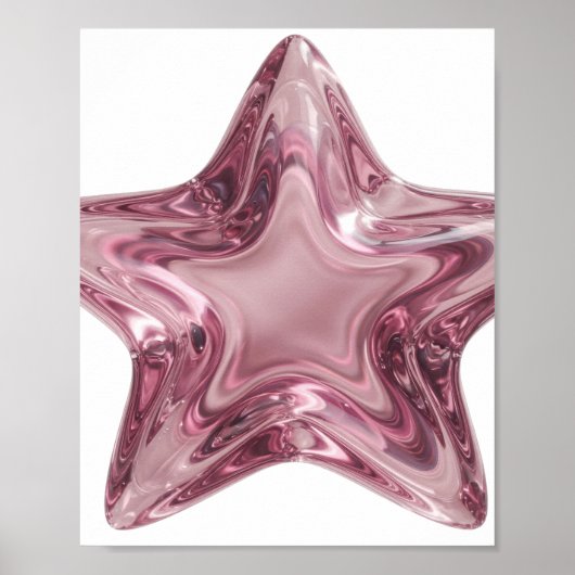 Stilvolles Pink STAR BALL Textdesign Poster (Vorne)