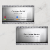 Stilvolles Platinum-Look - Beruflich anpassbar Visitenkarte (Vorne/Hinten)