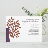 Stilvolles Plum Tree Brautparty Einladung (Stehend Vorderseite)