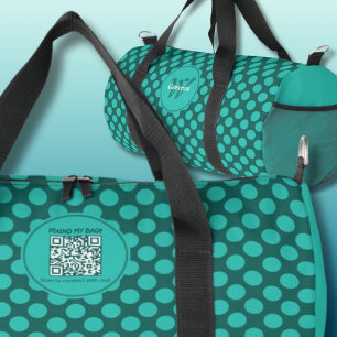 Stilvolles Polka-Punkt-Muster Smart Dynamic QR-Cod Duffle Bag