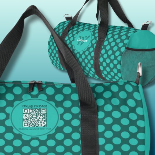 Stilvolles Polka-Punkt-Muster Smart Dynamic QR-Cod Duffle Bag