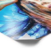 Stilvolles Portrait einer Frau mit lebendiger Kuns Fotodruck (Ecke)