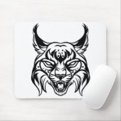 Stilvolles Portrait von Bobcat Mousepad (Mit Mouse)