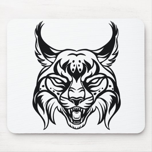 Stilvolles Portrait von Bobcat Mousepad (Vorne)