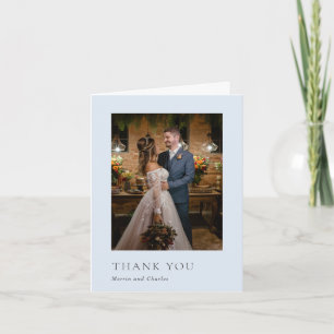 Stilvolles Powder Blue Foto Moderne Hochzeit Dankeskarte