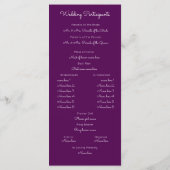 Stilvolles Programm zur Hochzeit von Text (Rückseite)