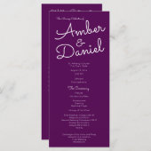 Stilvolles Programm zur Hochzeit von Text (Vorne/Hinten)