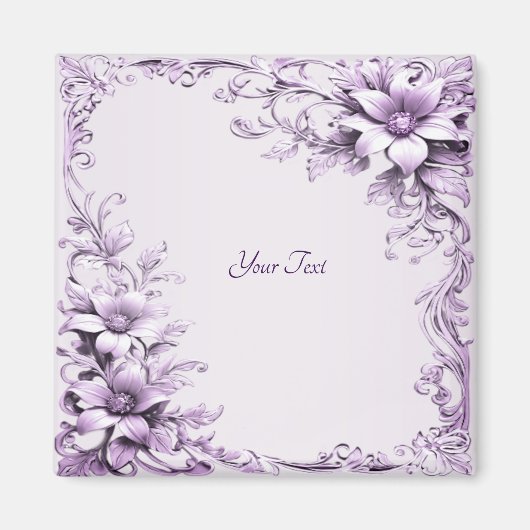 Stilvolles Purple Flowers Magnet (Vorne)