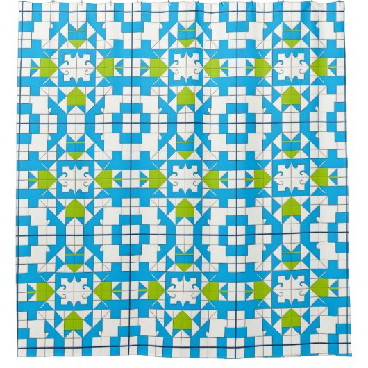 Stilvolles Puzzle Piece Muster Duschvorhang (Vorderseite)