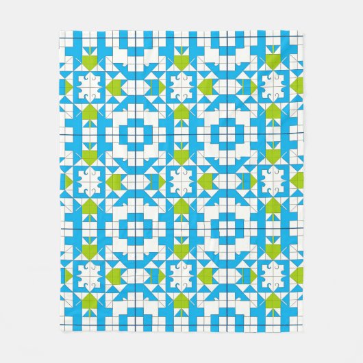 Stilvolles Puzzle Piece Muster Fleecedecke (Vorderseite)