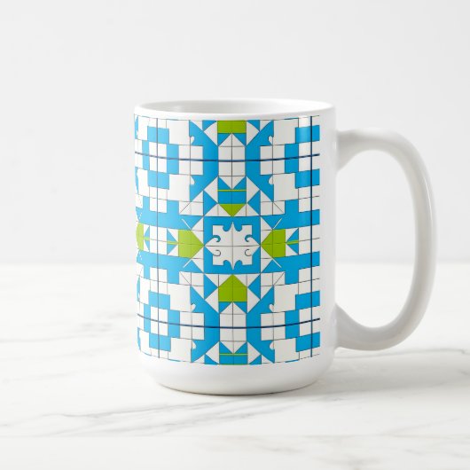 Stilvolles Puzzle Piece Muster Kaffeetasse (Rechts)