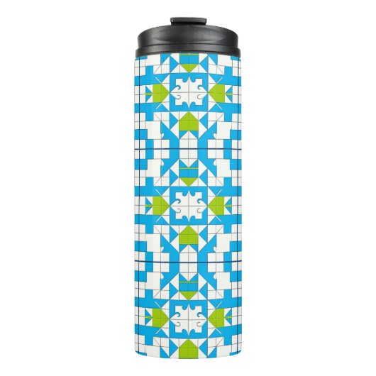 Stilvolles Puzzle Piece Muster Thermosbecher (Vorderseite)