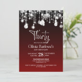 Stilvolles Red 30. Geburtstags-Party Einladung (Stehend Vorderseite)