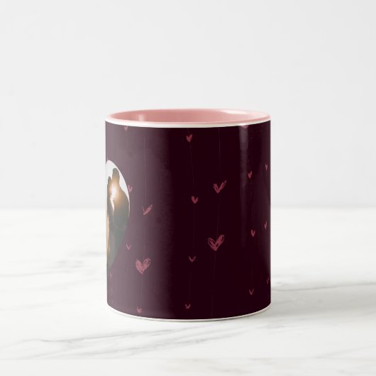 Stilvolles Red Custom Heart Shape-Geschenk für sie Zweifarbige Tasse (Mittel)