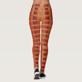 Stilvolles Red-Orange Ombre Kariertes Muster Leggings (Rückseite)