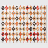 Stilvolles Red Orange Reittier Diamond Muster Geschenkpapier (Flach)