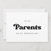 Stilvolles Retro an meine Eltern auf meiner Hochze (Vorderseite)