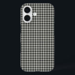 Stilvolles Retro Black and Gray Gingham Kariertes  iPhone 16 Hülle<br><div class="desc">Stilvolle Retro Black and Gray Gingham Kariertes Muster Handy Case</div>