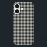Stilvolles Retro Black and Gray Gingham Kariertes  iPhone 16 Hülle<br><div class="desc">Stilvolle Retro Black and Gray Gingham Kariertes Muster Handy Case</div>