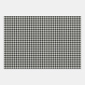 Stilvolles Retro Black and Gray Gingham Kariertes Geschenkpapier Set (Vorderseite 2)