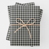 Stilvolles Retro Black and Gray Gingham Kariertes Geschenkpapier Set (Beispiel)
