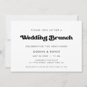 Stilvolles Retro-Black & White Wedding Brunch Einladung (Vorderseite)