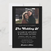 Stilvolles Retro Black & White Wedding Foto Einladung (Vorderseite)