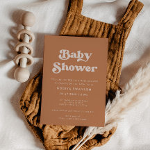 Stilvolles Retro Braun Zucker Babydusche