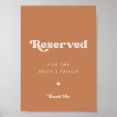 Stilvolles Retro-brauner Zucker Hochzeit Reservier Poster (Vorne)
