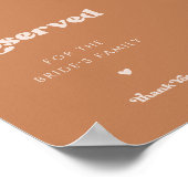 Stilvolles Retro-brauner Zucker Hochzeit Reservier Poster (Ecke)