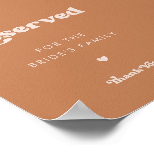 Stilvolles Retro-brauner Zucker Hochzeit Reservier Poster (Ecke)