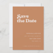 Stilvolles Retro-braunes Foto Save The Date (Vorderseite)
