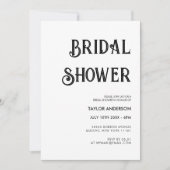 Stilvolles Retro-Brautparty in Weiß und Schwarz Einladung (Vorderseite)