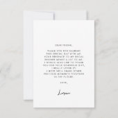 Stilvolles Retro-Brautparty Vielen Dank für Ihre K Einladung (Rückseite)