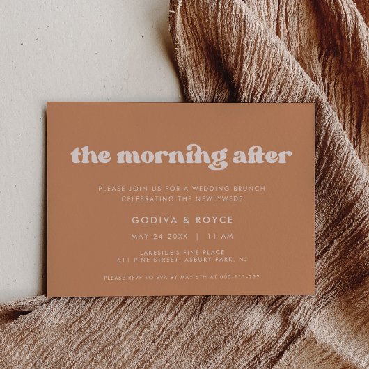 Stilvolles Retro-Brown-Zucker Hochzeitsbrunch Einladung