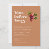 Stilvolles Retro Brown Zucker Vino vor dem Gelöbni Einladung (Vorderseite)