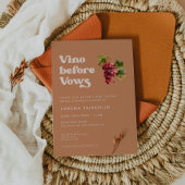 Stilvolles Retro Brown Zucker Vino vor dem Gelöbni Einladung