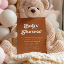 Stilvolles Retro Burnt Orange Baby Shower