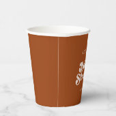 Stilvolles Retro Burnt Orange Brautparty Pappbecher (Rechts)