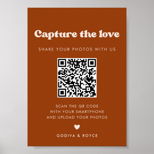 Stilvolles Retro Burnt Orange Capture the Liebe Poster (Vorne)