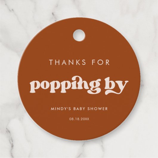 Stilvolles Retro Burnt Orange Danke für das Durchq Geschenkanhänger (Vorderseite)