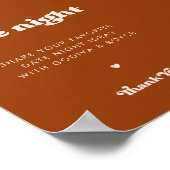 Stilvolles Retro Burnt Orange Date Ideenzeichen Poster (Ecke)