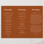 Stilvolles Retro-Burnt Orange-Hochzeitsprogramm Flyer (Vorne)
