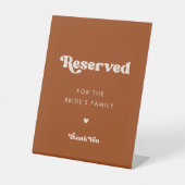 Stilvolles Retro Burnt Orange Reserviert für die F Sockelschild (Vorderseite)