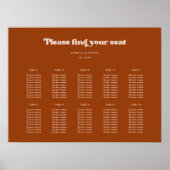 Stilvolles Retro-Burnt Orange-Sitzdiagramm Poster (Vorne)
