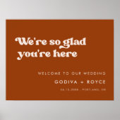 Stilvolles Retro Burnt Orange So froh, dass Sie hi Poster (Vorne)