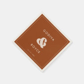 Stilvolles Retro Burnt Orange Wedding Serviette (Ecke)