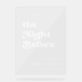 Stilvolles Retro Die Nacht vor dem Empfang Acrylschild (Vorderseite)
